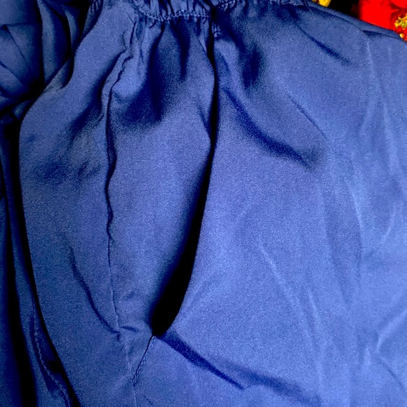 RD Style Pocket Romper Cobalt Blue V-neck Casual Beachy Shorts Jumpsuit Playsuit - Picture 8 of 11